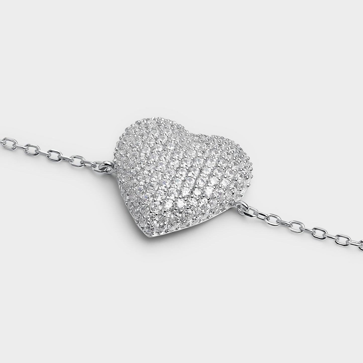 Pulsera corazón pavé blanco