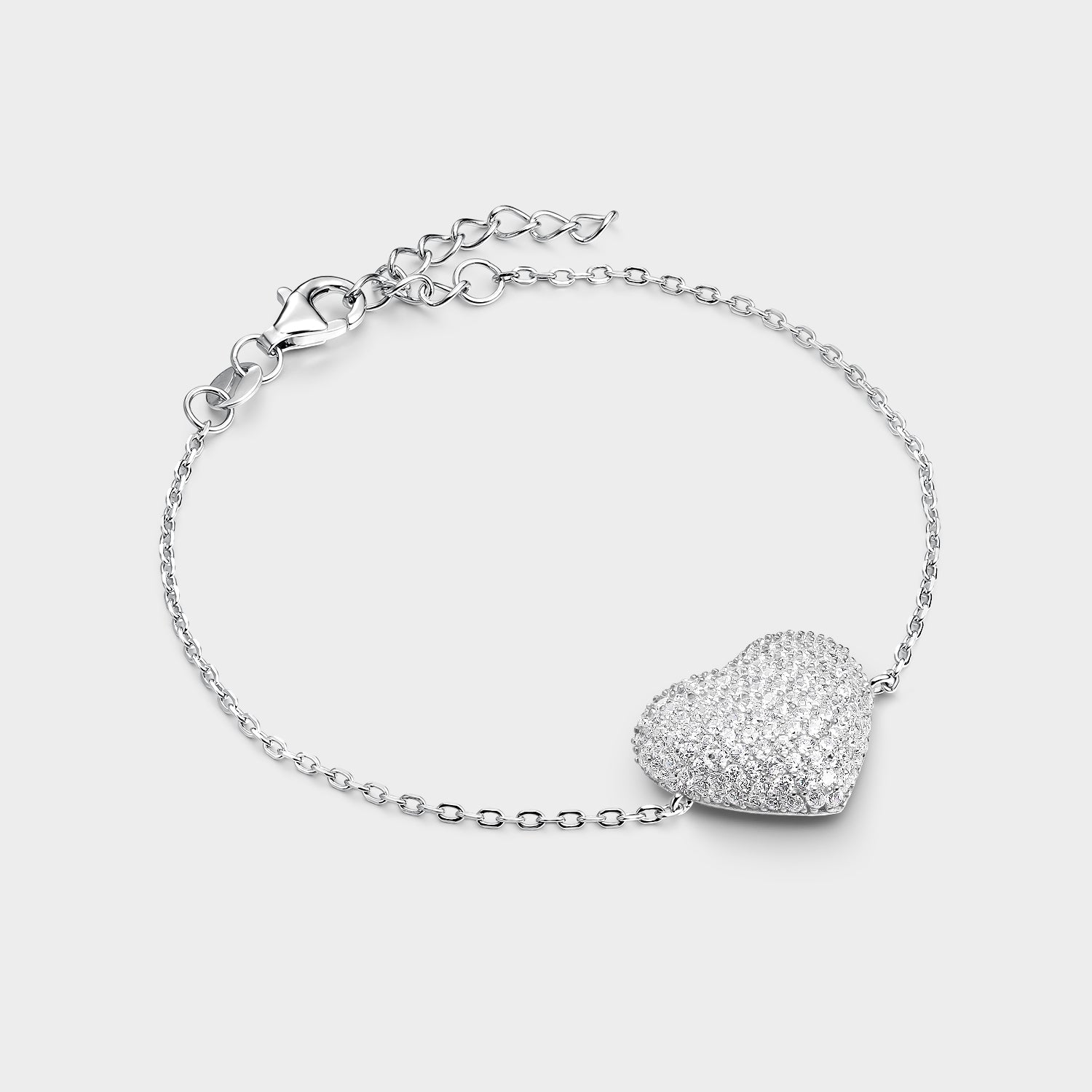 Pulsera corazón pavé blanco