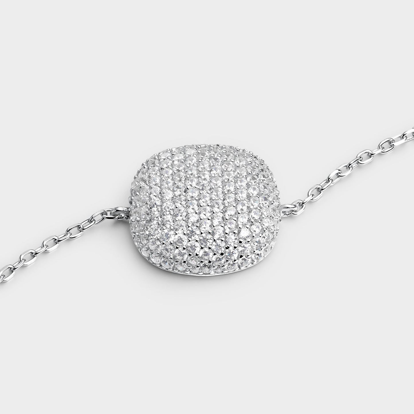 Pulsera cushion pavé blanco