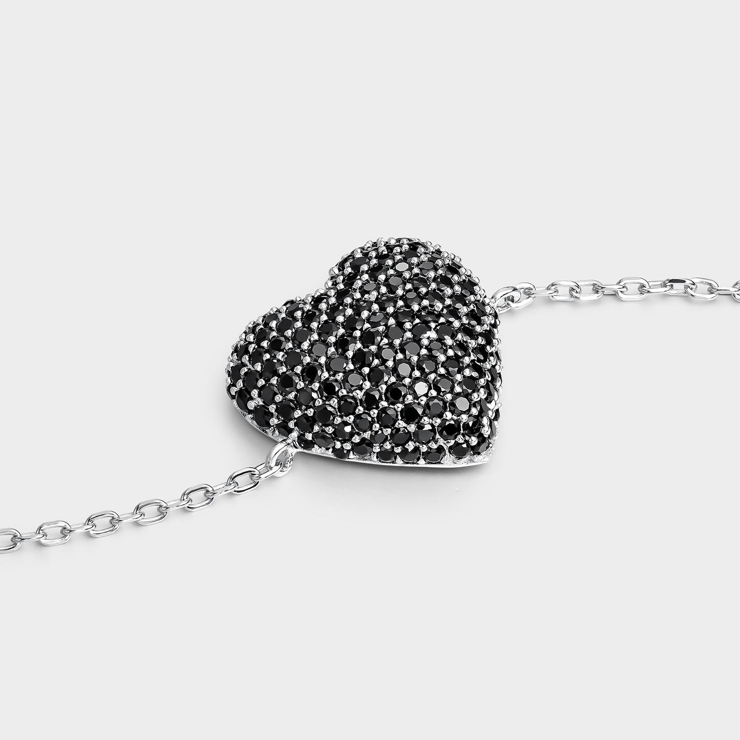 Pulsera corazón pavé negro