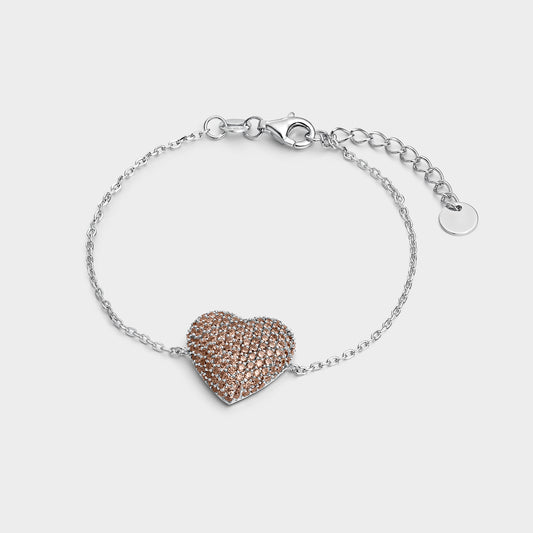 Pulsera corazón pavé champagne