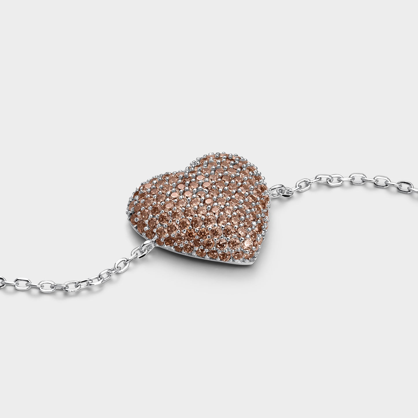 Pulsera corazón pavé champagne