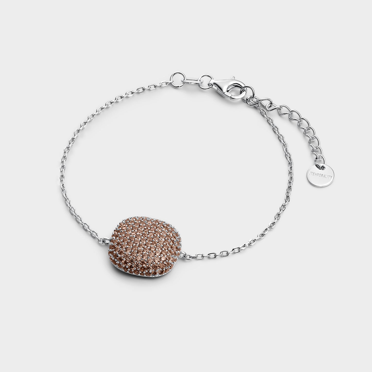 Pulsera cushion pavé champagne