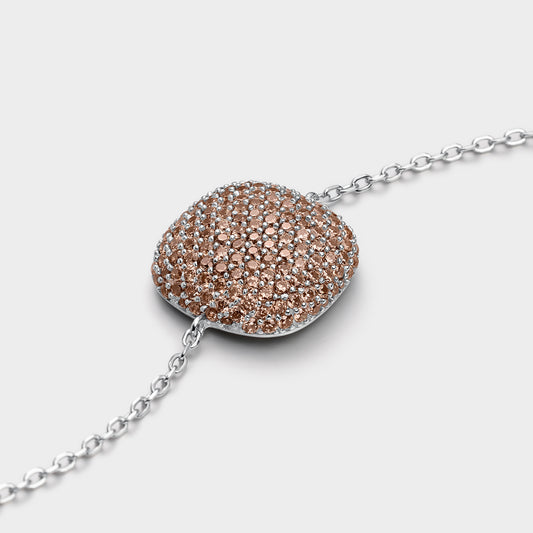 Pulsera cushion pavé champagne