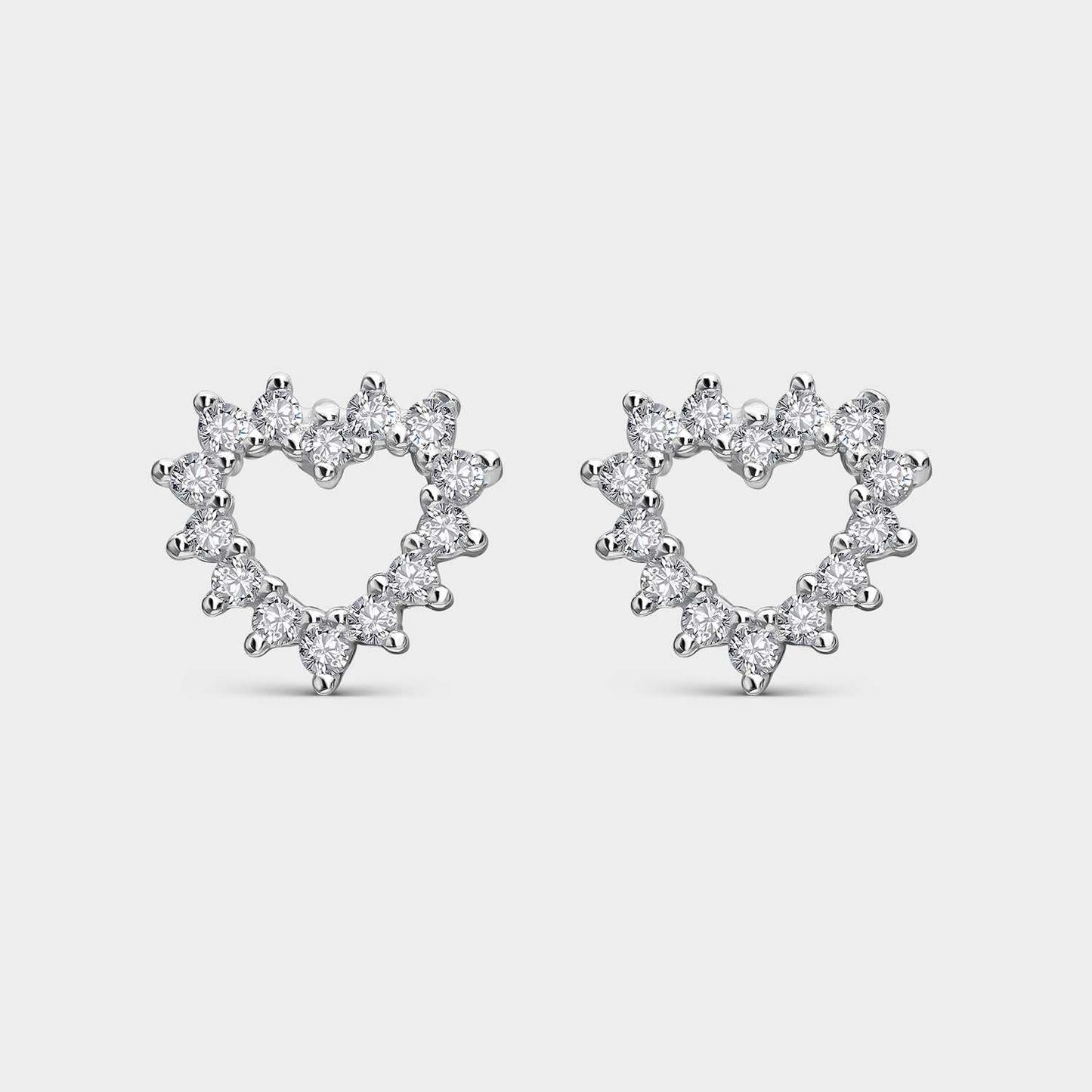 Silver Crown Earrings with Zircons