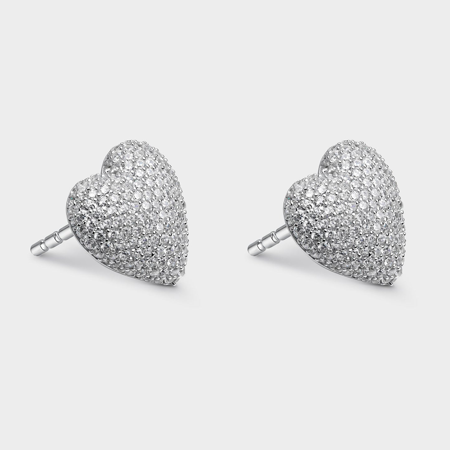 Pendientes corazón pavé blanco