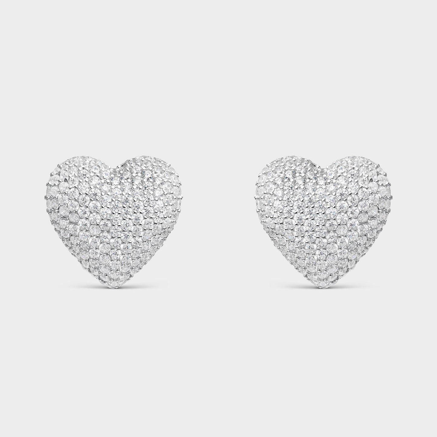 Pendientes corazón pavé blanco