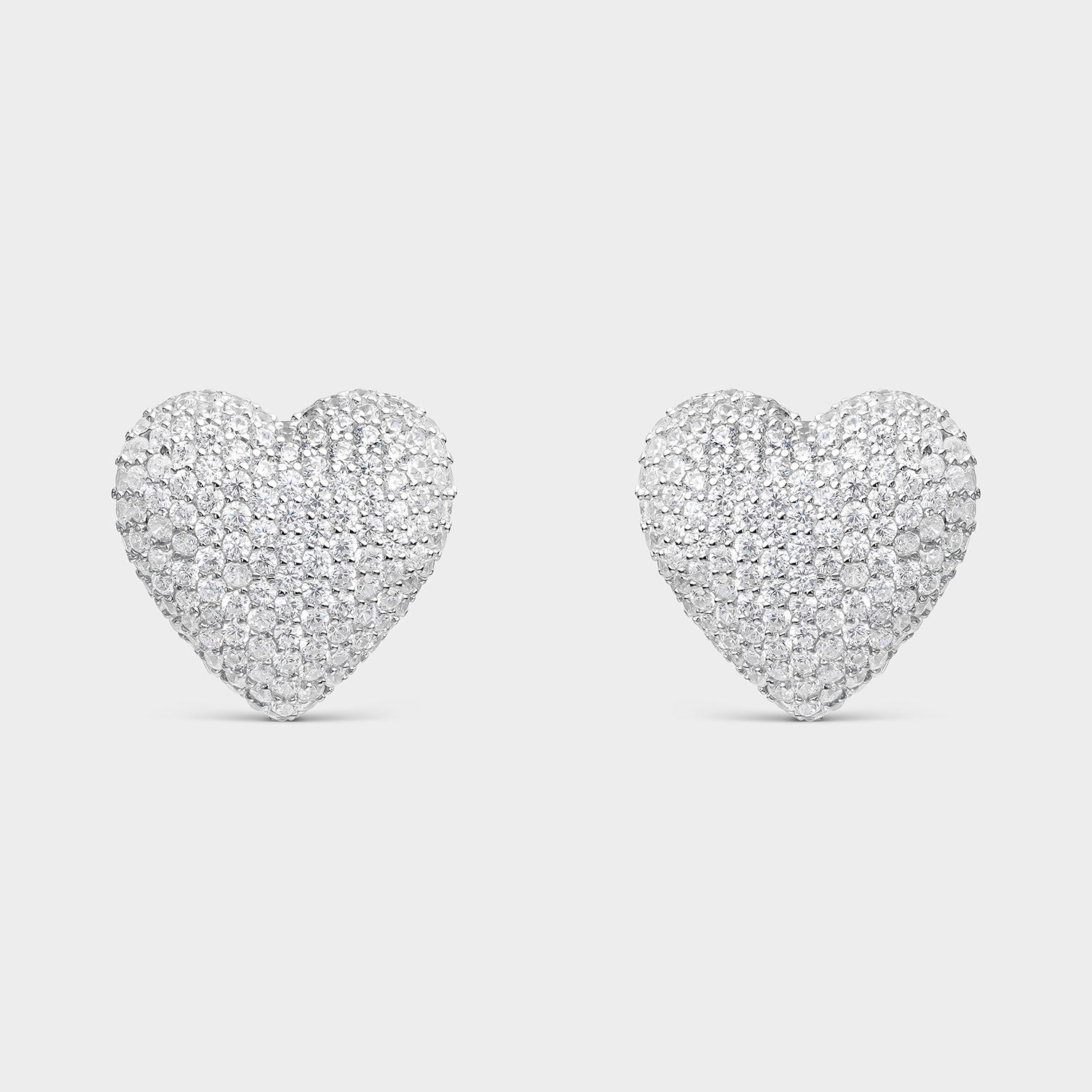 Pendientes corazón pavé blanco