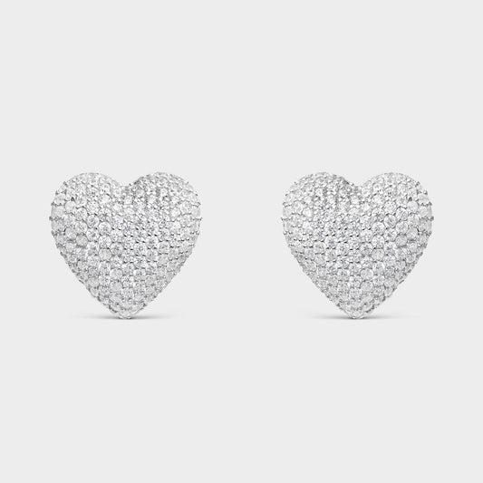 Pendientes corazón pavé blanco