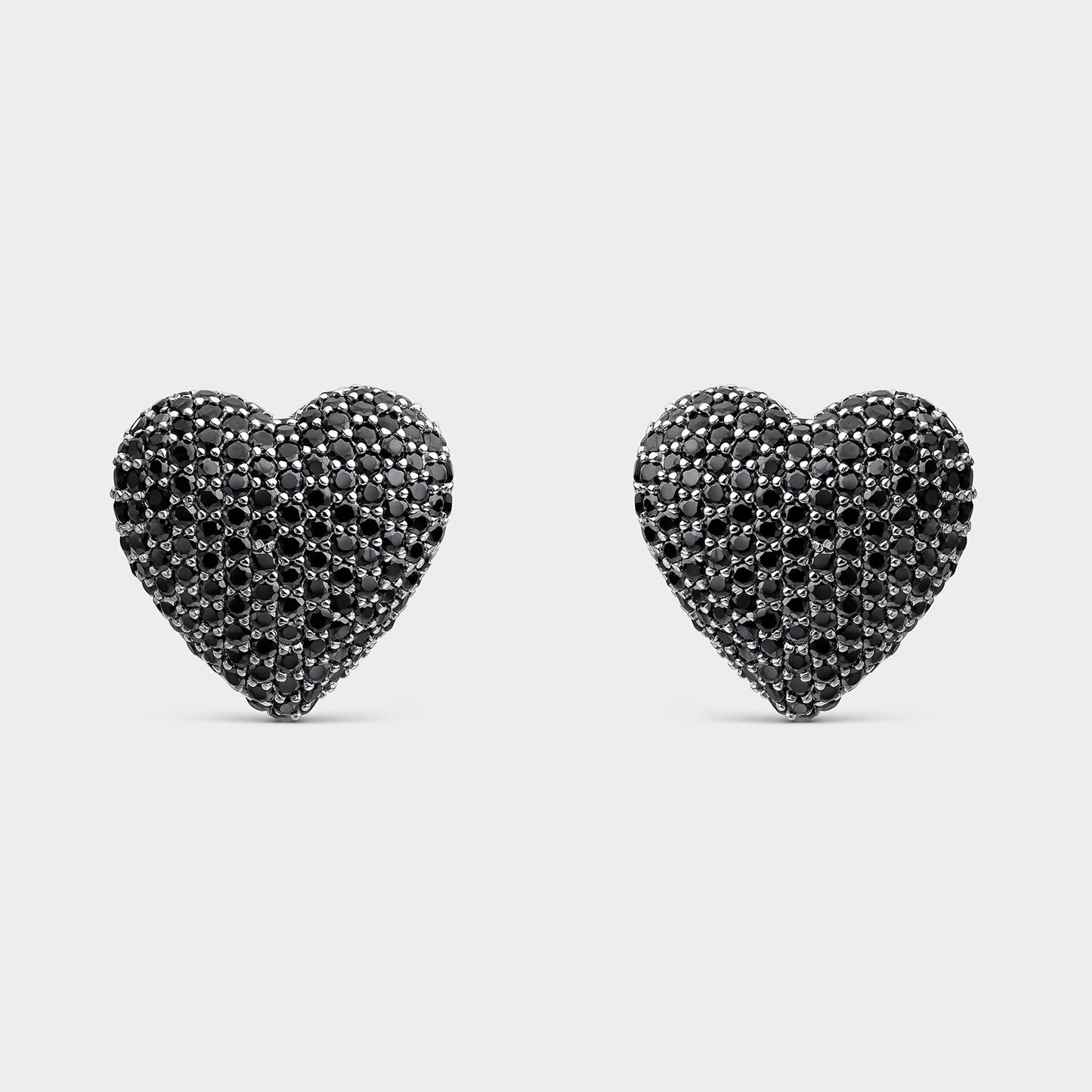 Pendientes corazón pavé negro