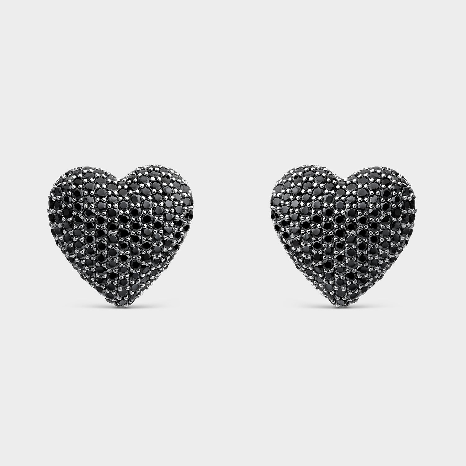 Pendientes corazón pavé negro