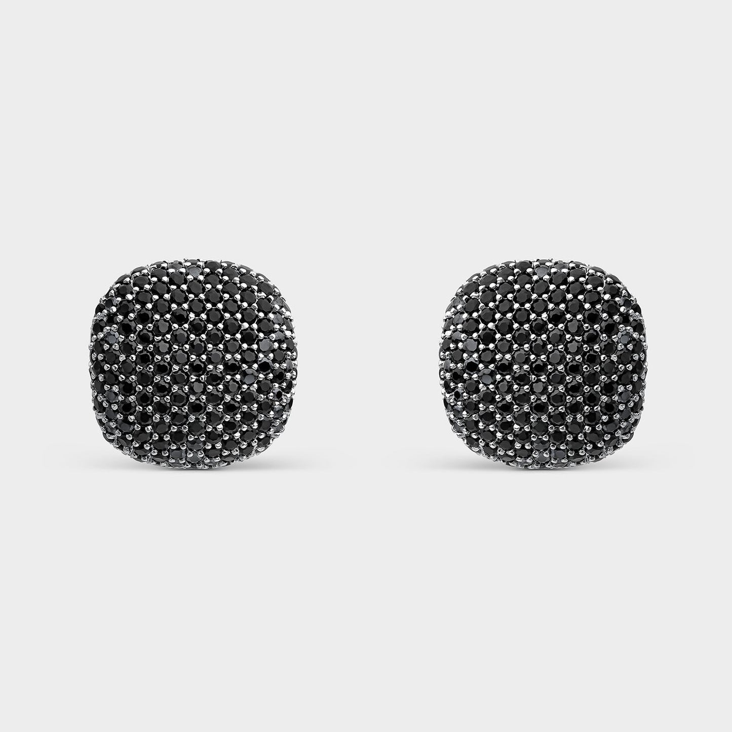 Pendientes cushion pavé negro