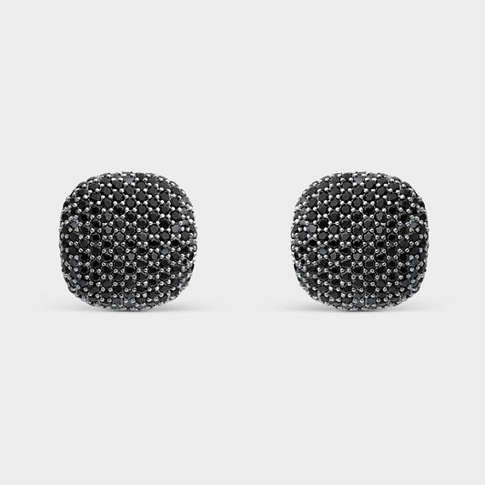 Pendientes cushion pavé negro