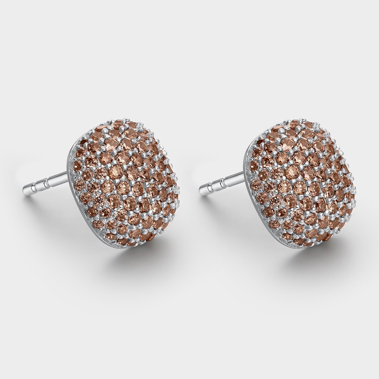 Pendientes cushion pavé champagne