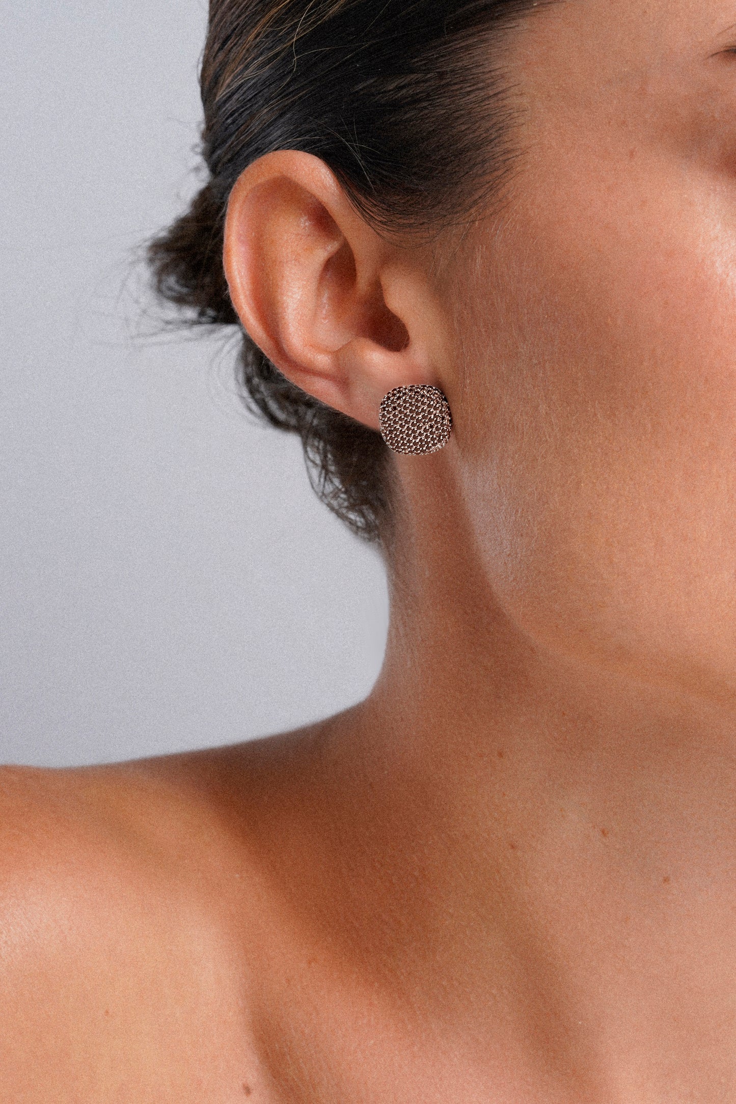 Pendientes cushion pavé champagne