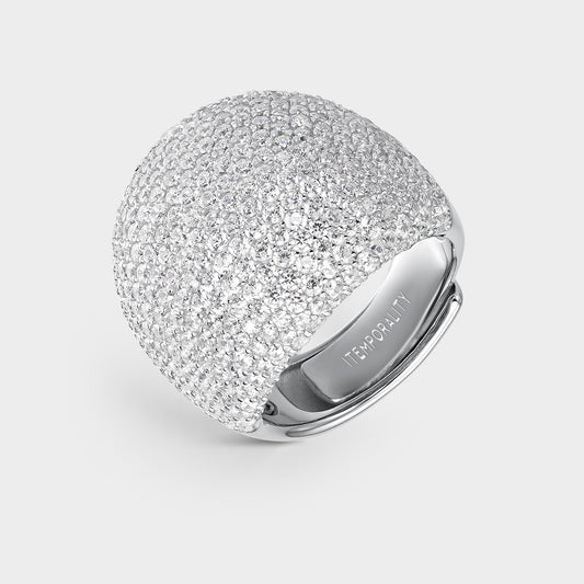 Anillo bola pavé blanco