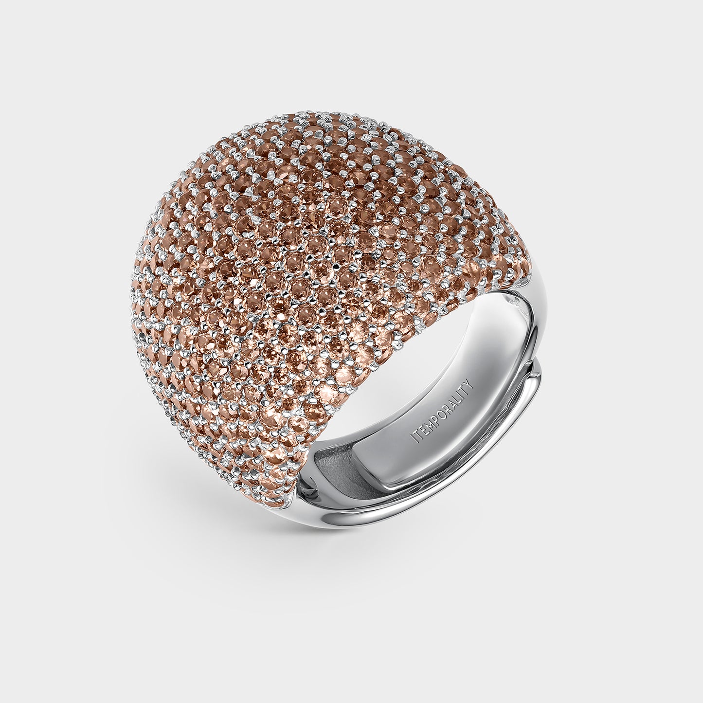 Anillo bola pavé champagne