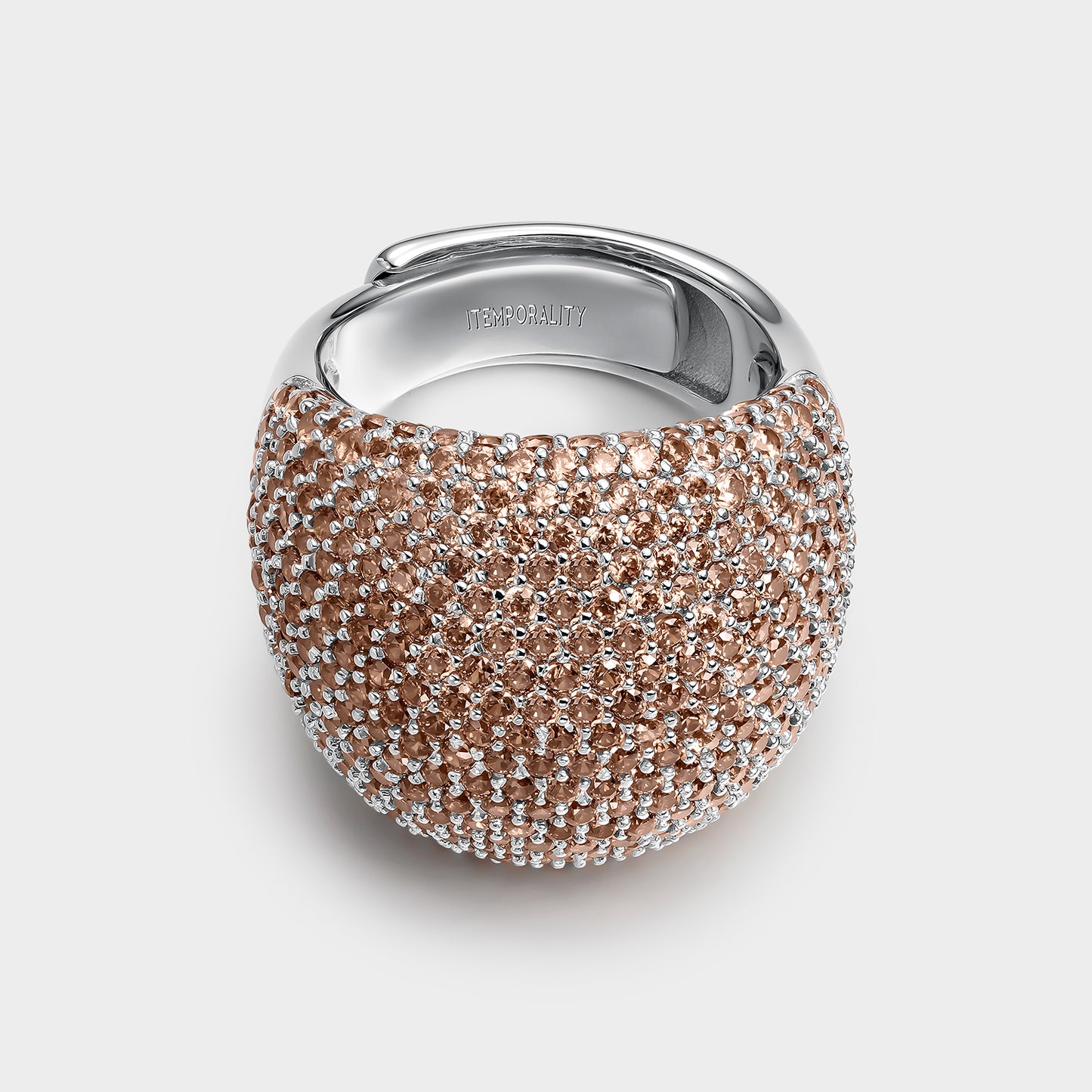 Anillo bola pavé champagne