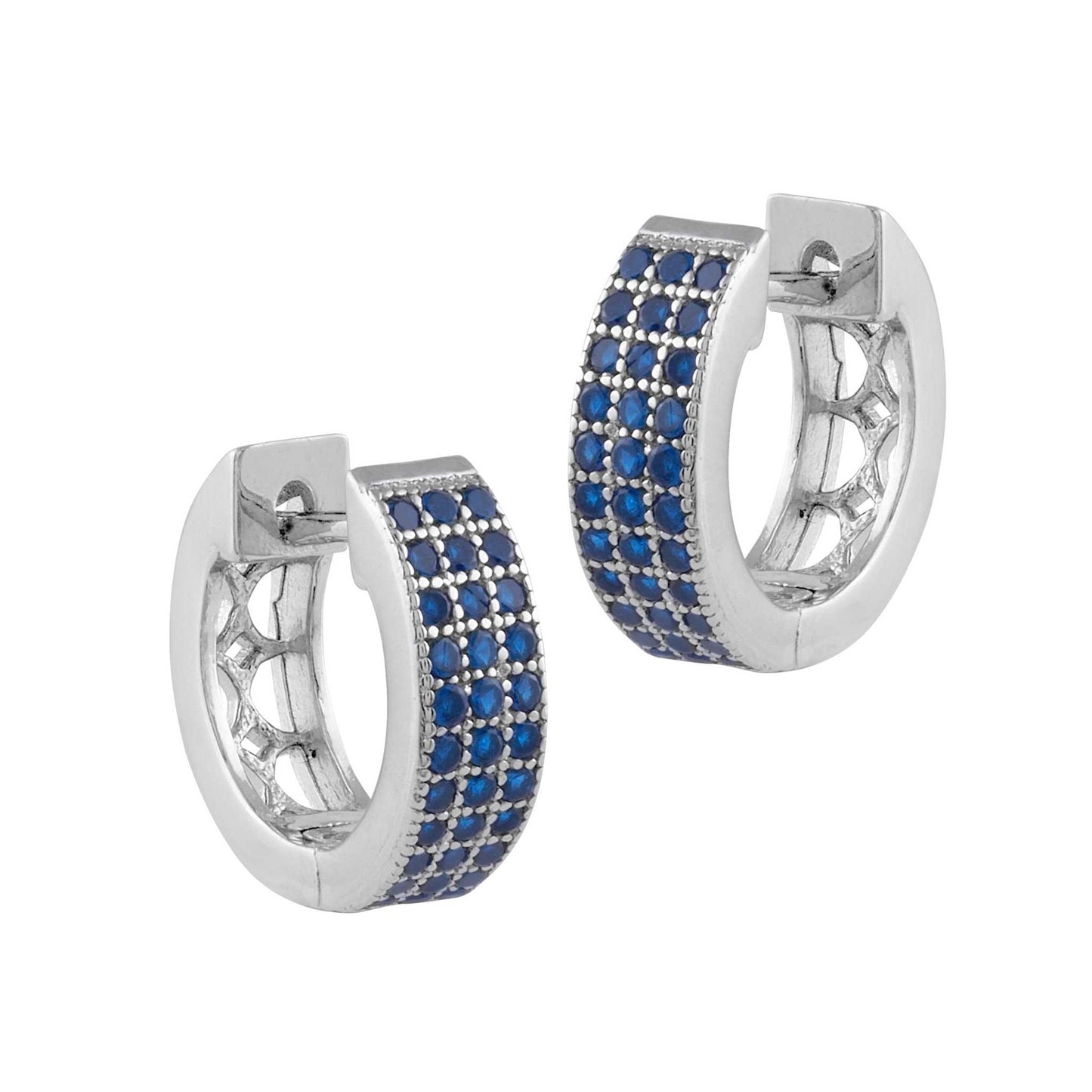 Serena silver and blue zircon earrings