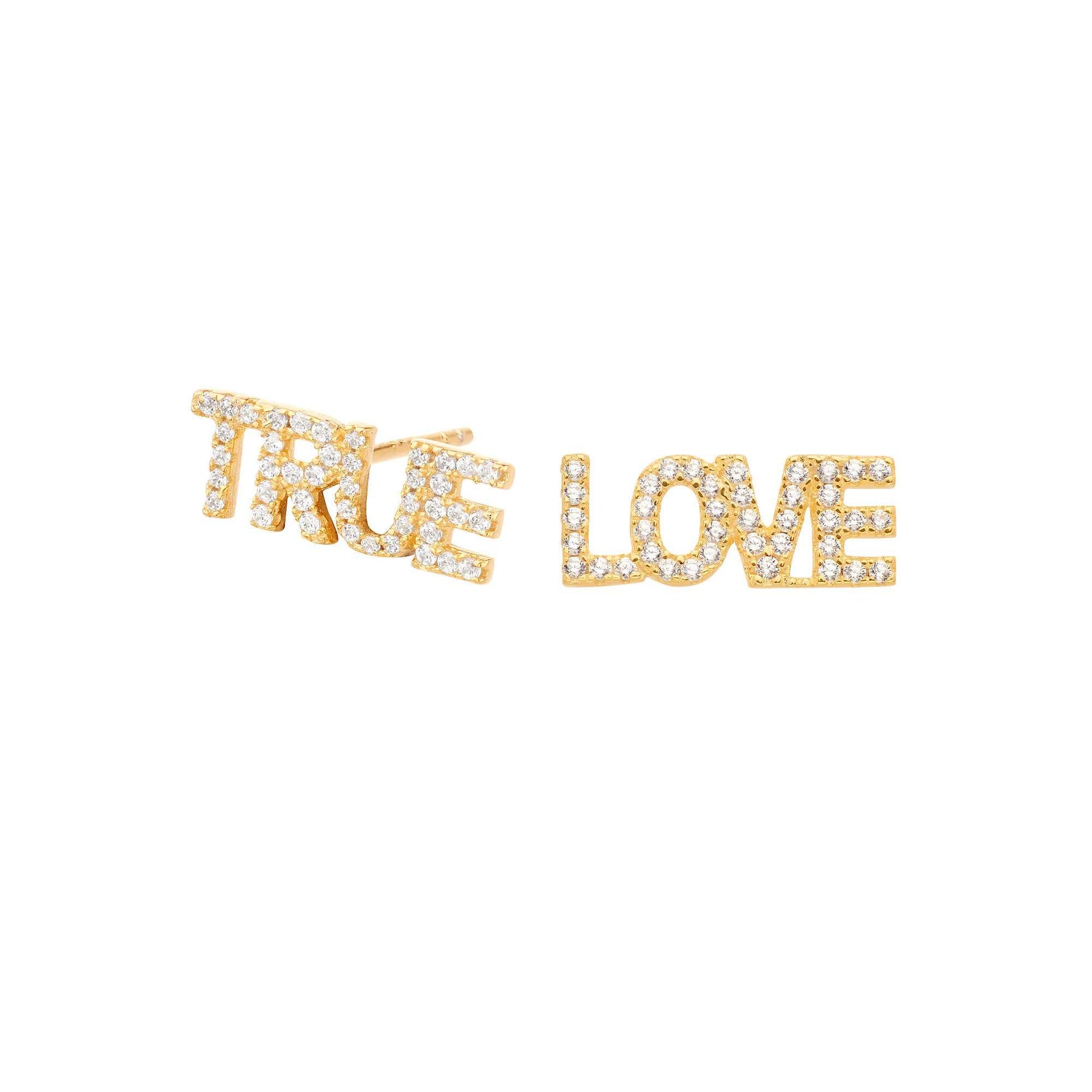 Pendientes True Love Bañado en Oro