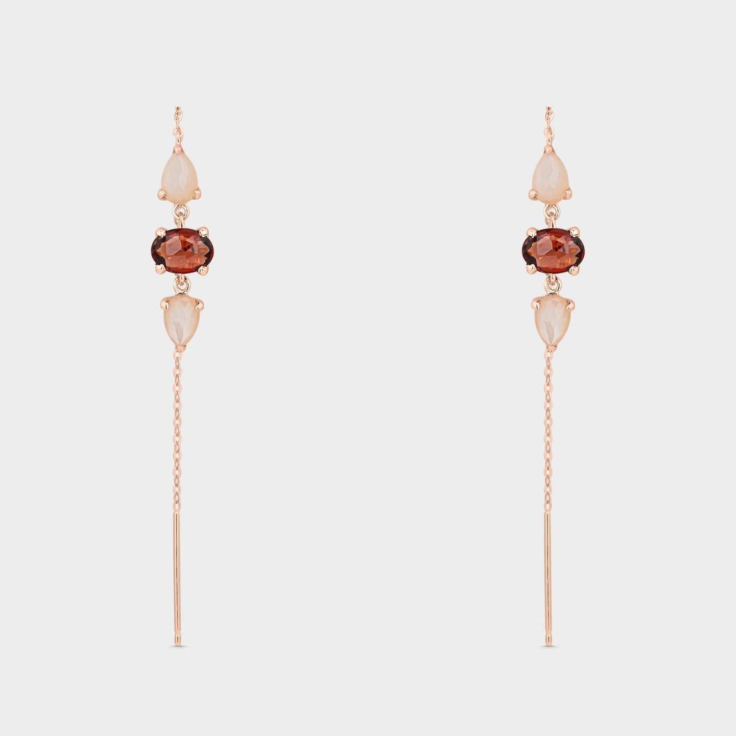 Pendientes Chandra - Elegante Pendientes de Plata y Oro Rosa