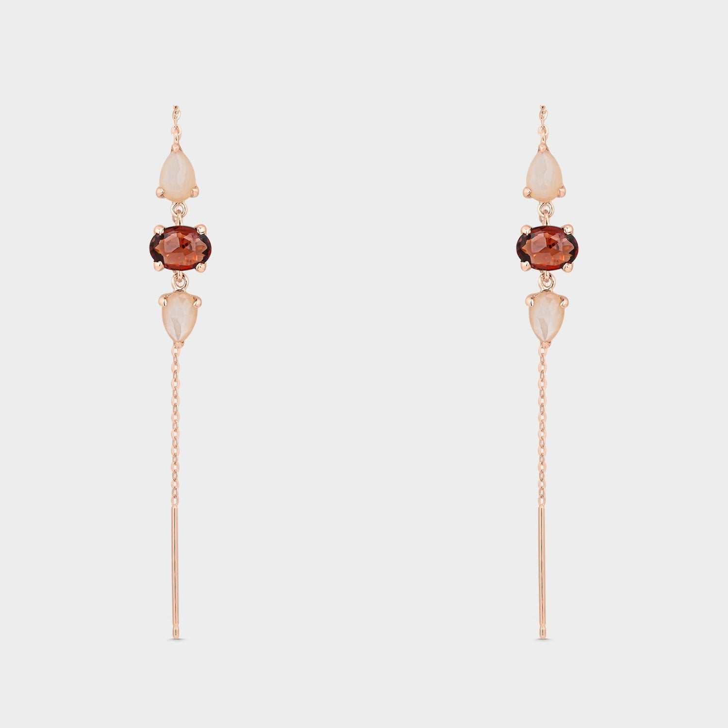 Pendientes Chandra - Elegante Pendientes de Plata y Oro Rosa