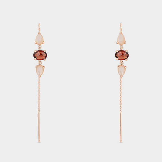 Pendientes Chandra - Elegante Pendientes de Plata y Oro Rosa