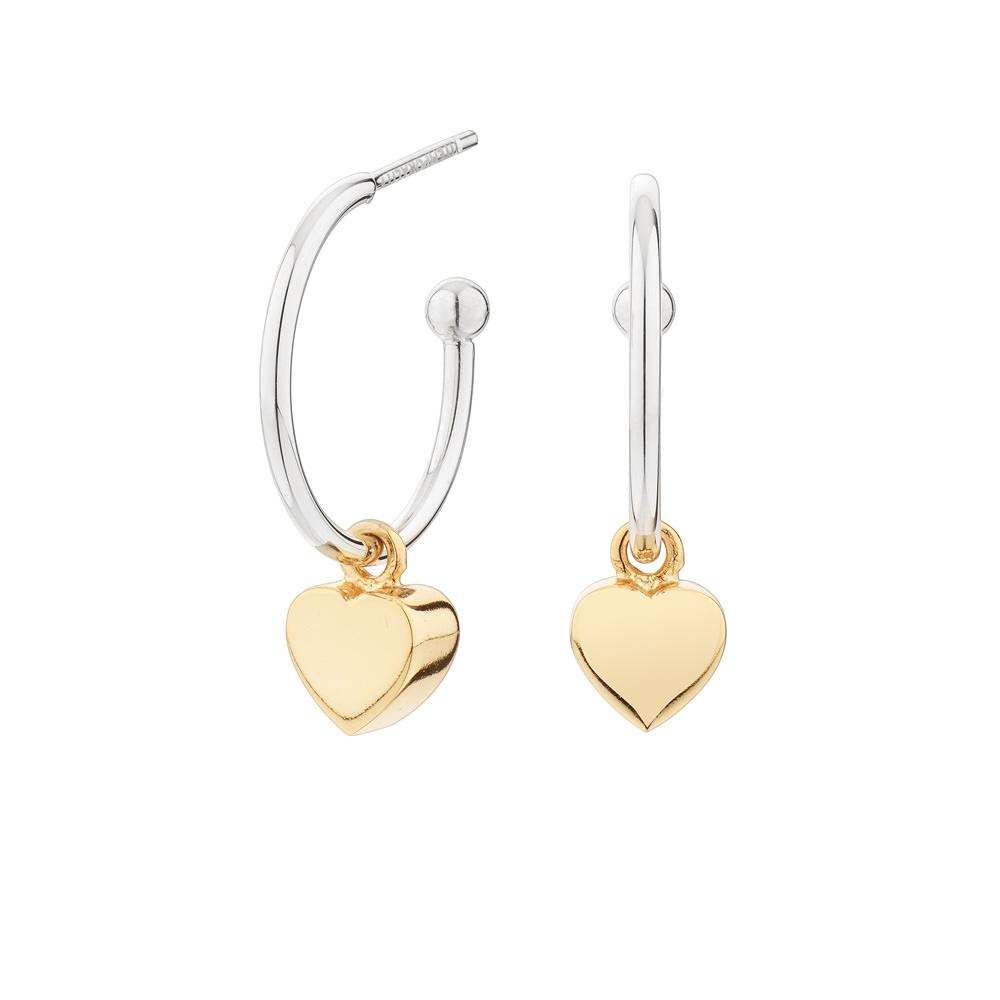 Pendientes Cube Aro Corazón Bañado en Oro