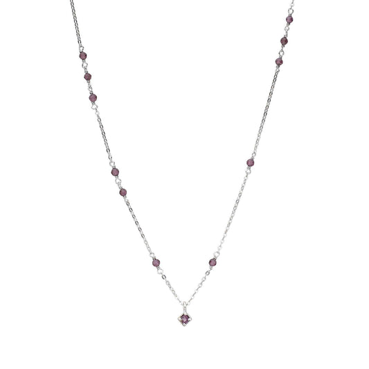 Multibeads-Halskette mit Rhodolit-Granat-Silber