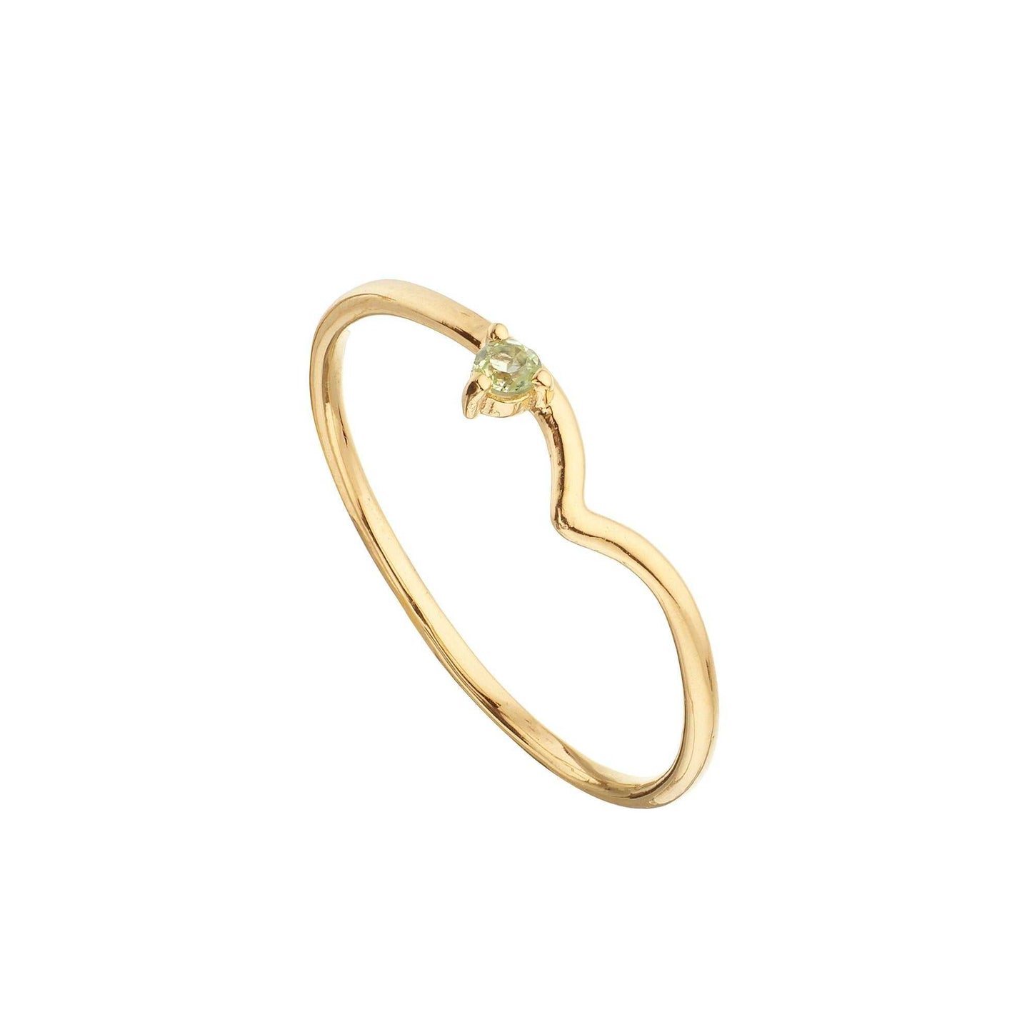 Anillo peridoto bañado en oro